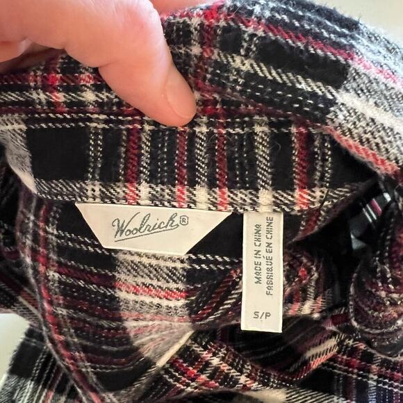 Woolrich Black & Red Cotton Checkered Plaid Print Button Front Long Sleeve Shirt - Picture 8 of 12